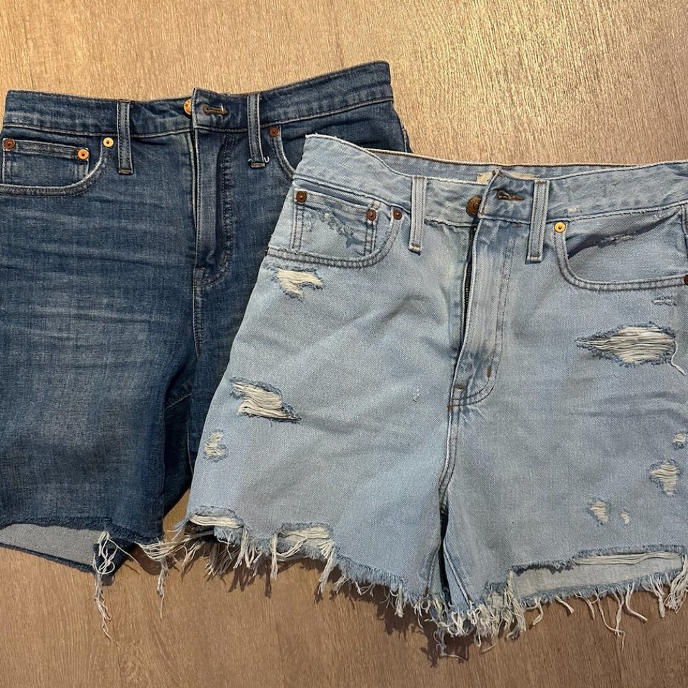 lot of 2 madewell denim shorts size 27